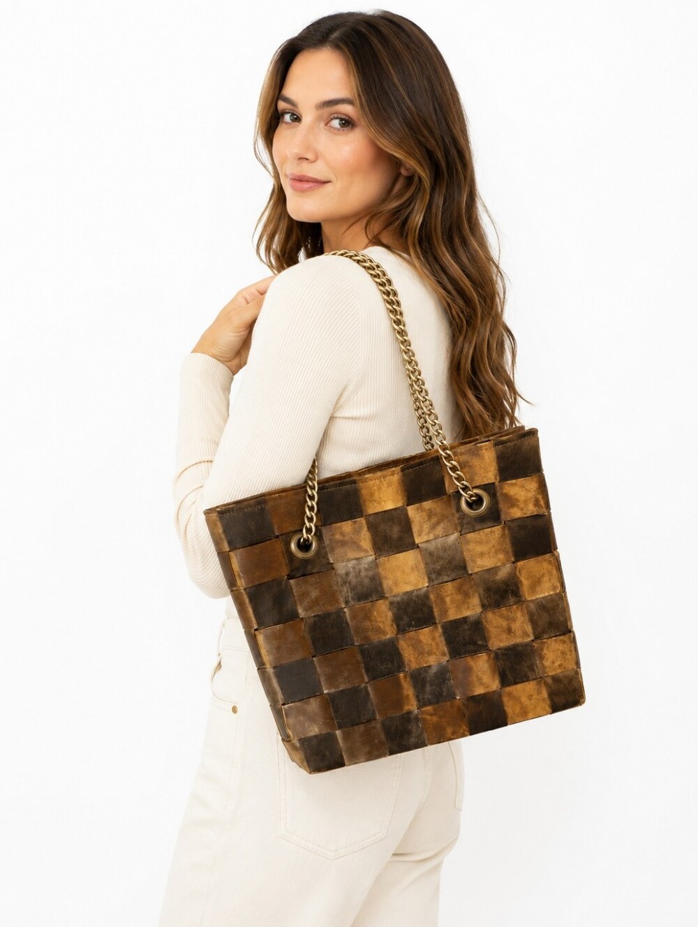 Mister Simon Ernest Raffia woven‎ straw tote